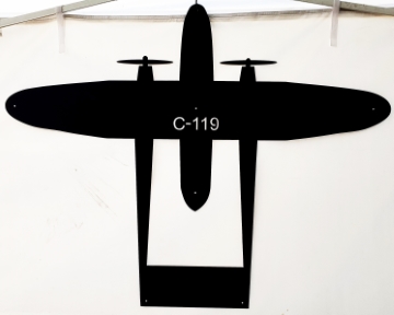c119 military airplane metal wall art
